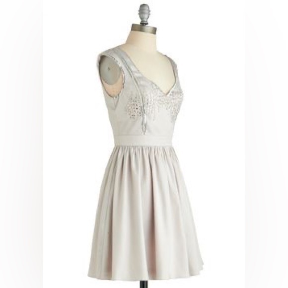 ModCloth Sterling Showers Dress | Balletcore formal dress silky sequins beading - Picture 13 of 15
